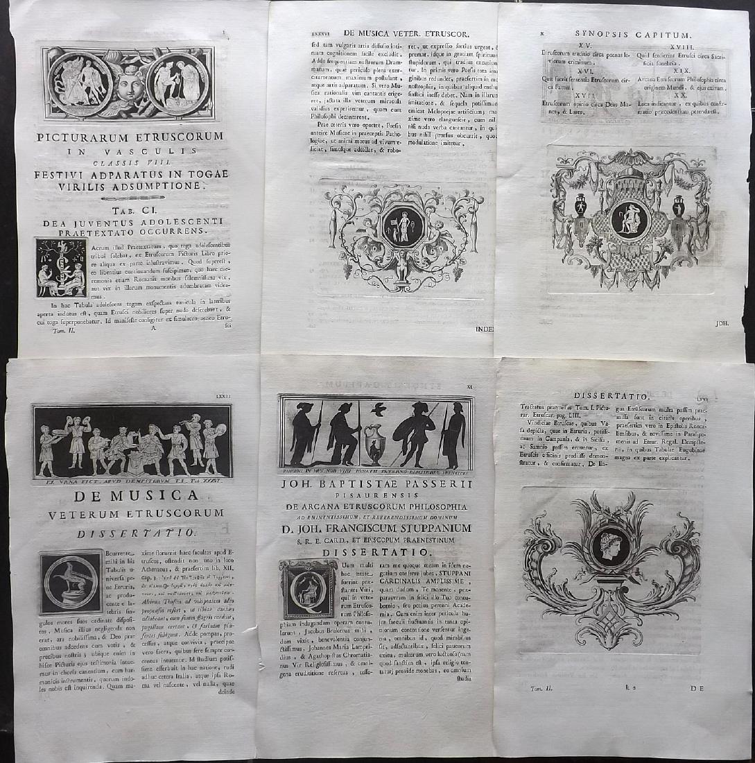 Passeri, Giovanni 1775 Lot of 6 Text Engravings. Vases (1 of 2)