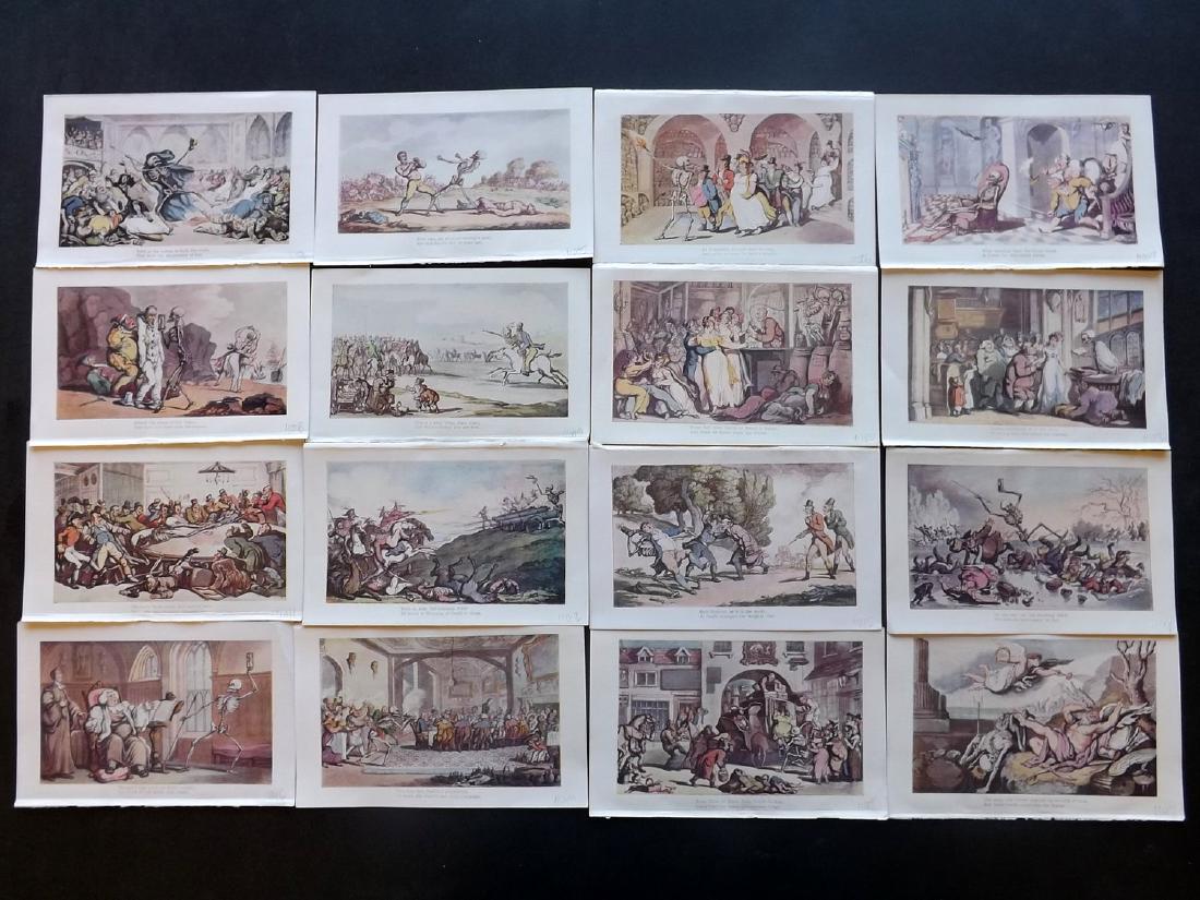 Rowlandson, Thomas 1903 Lot of 16 Dance of Death Prints (1 of 2)