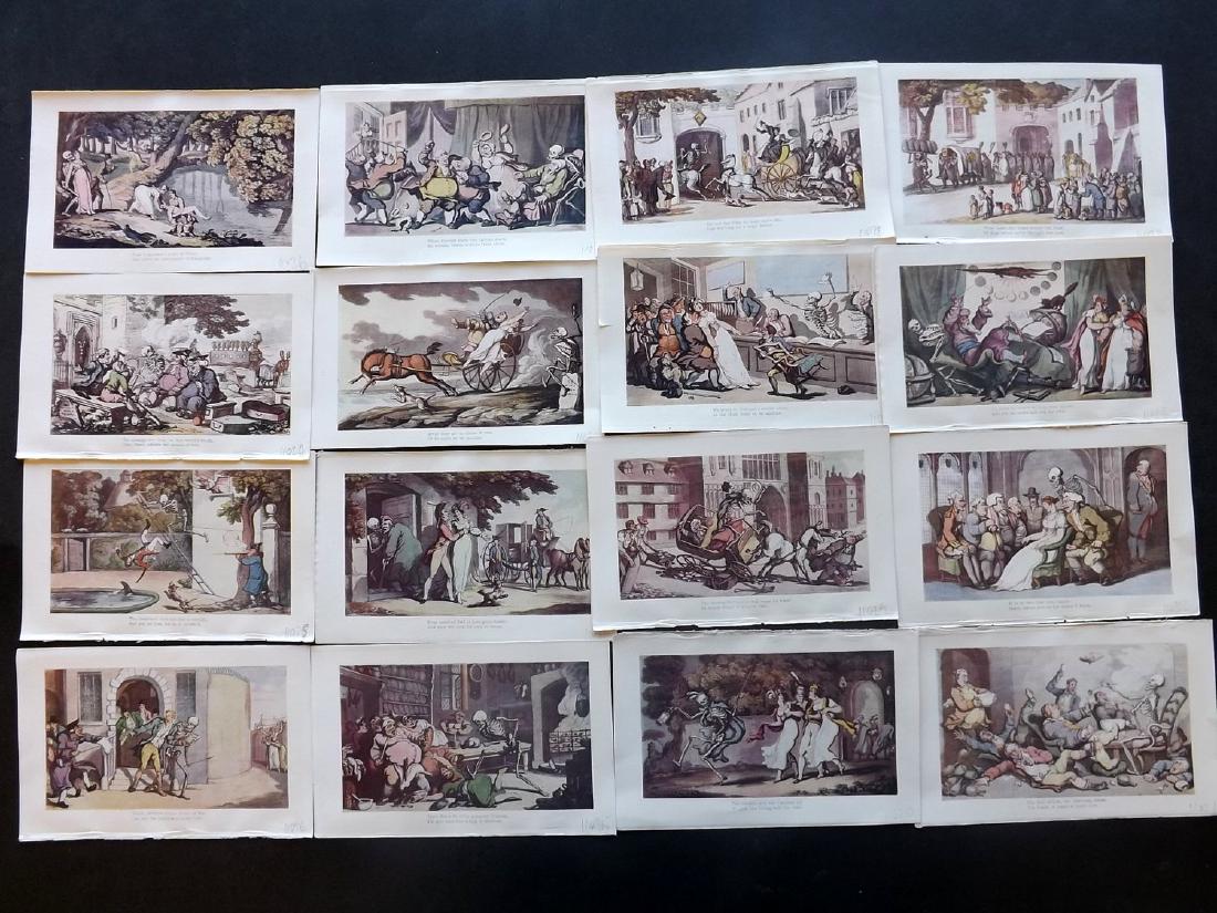 Rowlandson, Thomas 1903 Lot of 16 Dance of Death Prints (1 of 2)