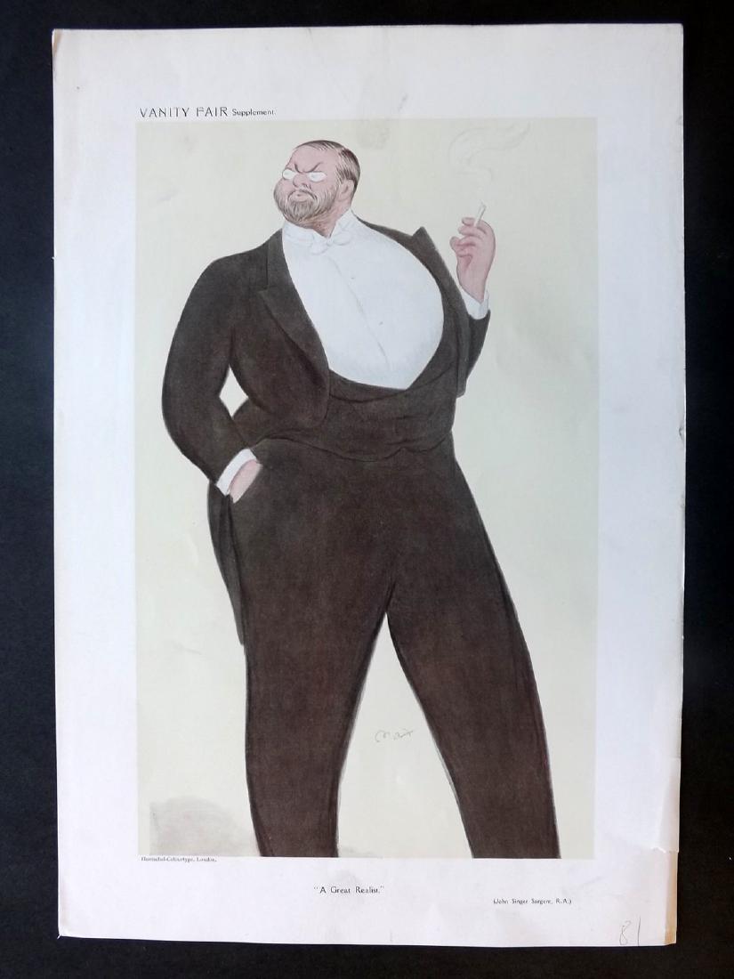 Vanity Fair Print 1909 John Singer Sargent ny Beerbohm (1 of 1)