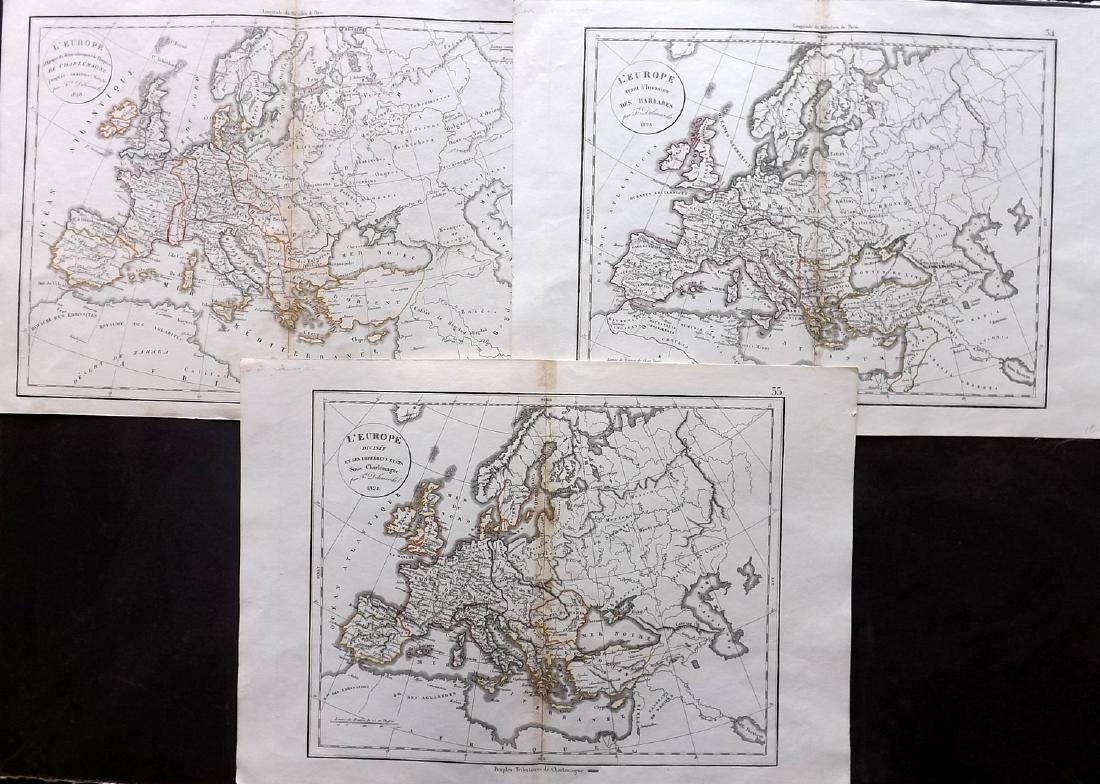 Delamarche, Felix 1829 Group of 3 Maps of Europe (1 of 2)
