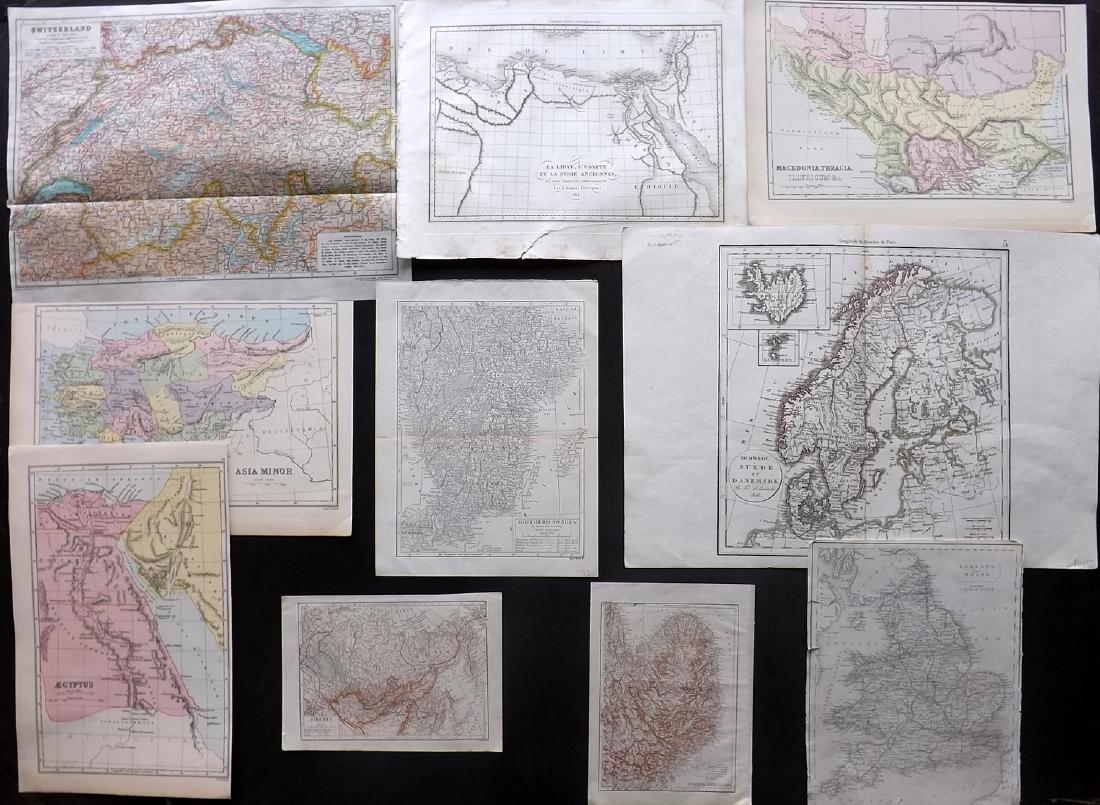 Maps 1824-1911 Mixed Lot of 10 Antique Maps (1 of 3)