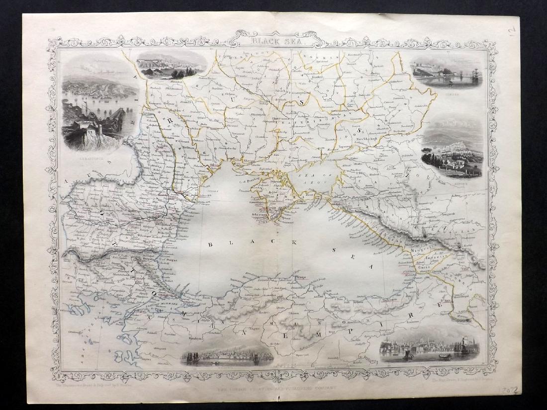 Tallis (Pub) 1858 Map of The Black Sea by Rapkin (1 of 1)