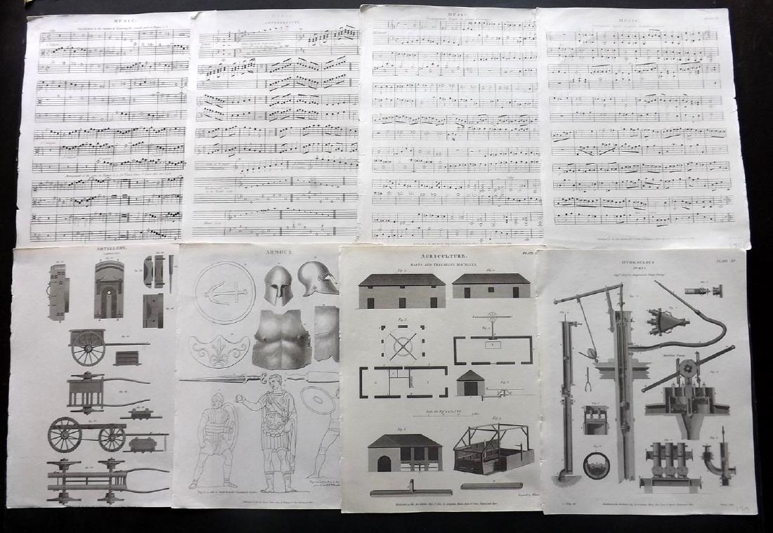 Rees, Abraham C1800 Lot of 13 Science & Music Prints (1 of 2)