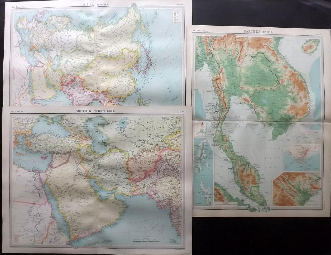Bartholomew, John 1922 Group of 3 Maps of Asia (1 of 2)