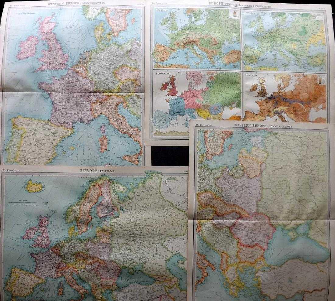 Bartholomew, John 1922 Lot of 4 Maps of Europe (1 of 2)