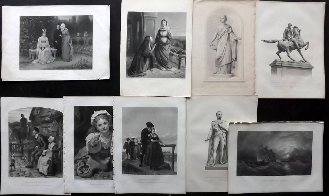 Art Journal 19th Cent Lot of 9 Steel Engravings (1 of 2)