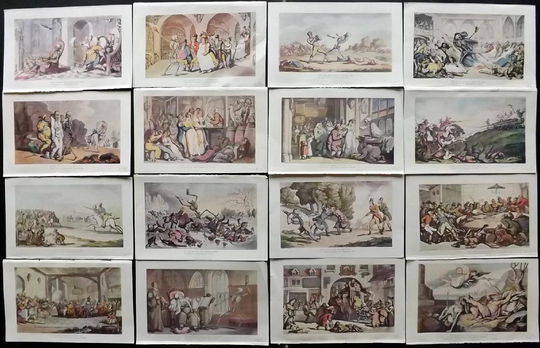 Rowlandson, Thomas 1903 Lot of 16 Dance of Death Prints (1 of 2)