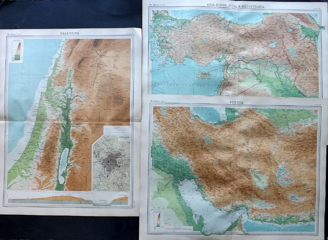 Bartholomew, John 1922 Lot of 3 Maps of the Holy Land (1 of 2)