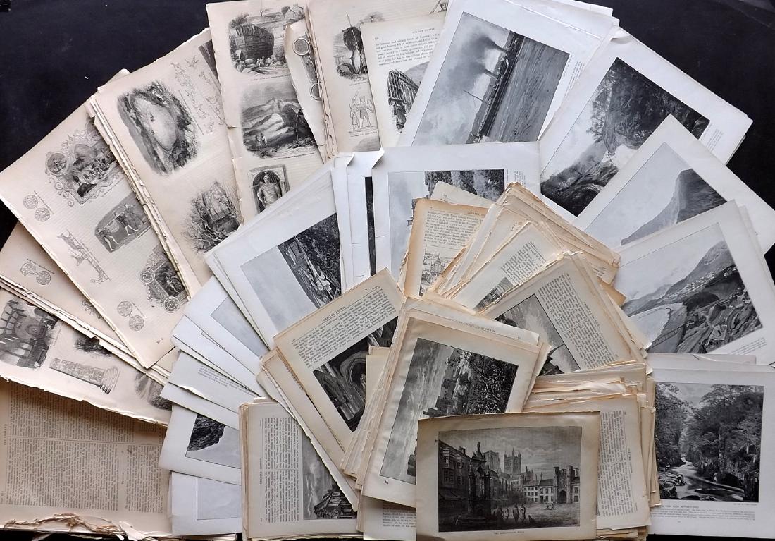British Views 19th Cent. Lot of 400 Illustrated Sheets (1 of 10)