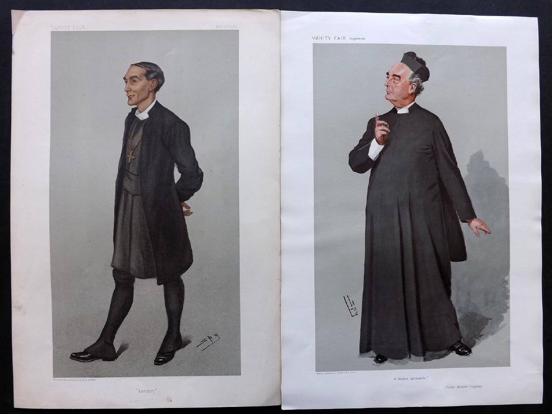 Vanity Fair Prints 1901-07 Pair of Clergy Spy Cartoons (1 of 1)