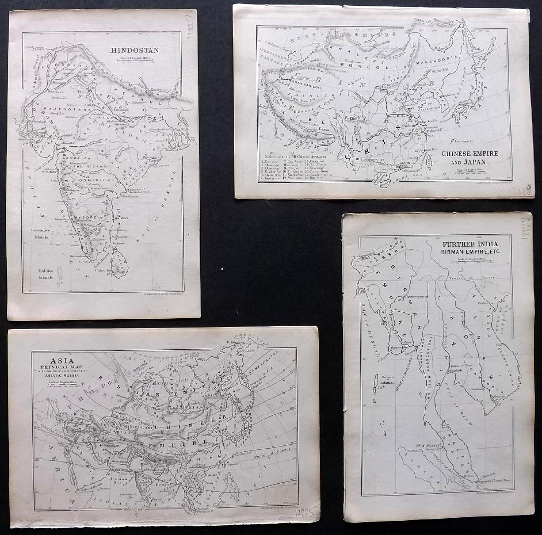 Cornwell & Dower 1849 Lot of 4 Asian Maps (1 of 2)