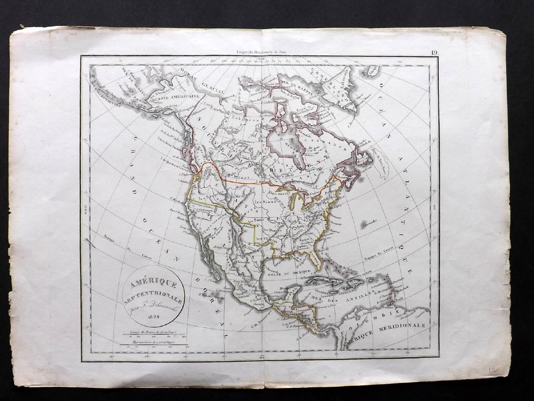 Delamarche, Felix 1829 Map of North America. USA (1 of 2)