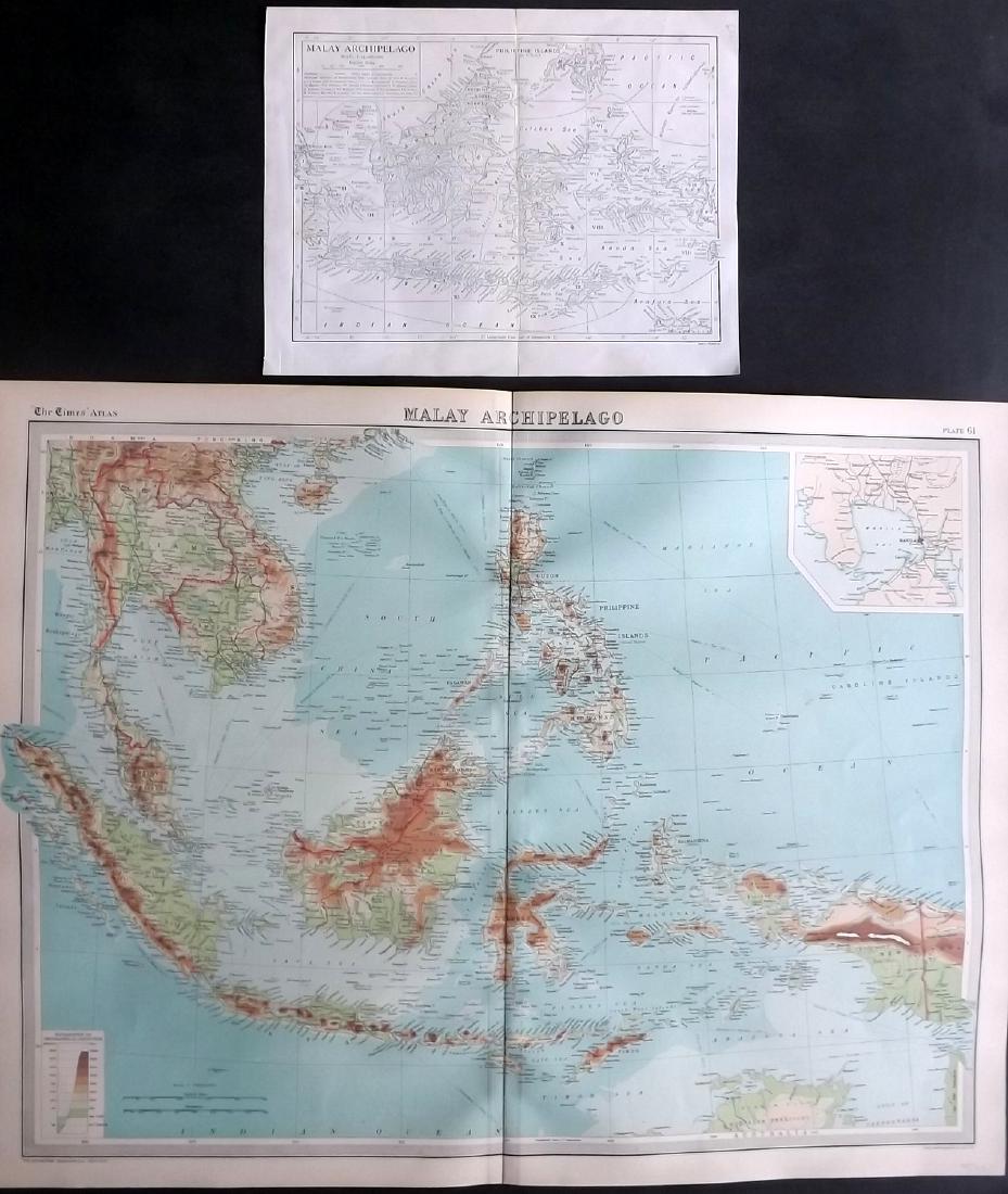 Malaya 1911-1922 Pair of Maps of the East Indies (1 of 2)