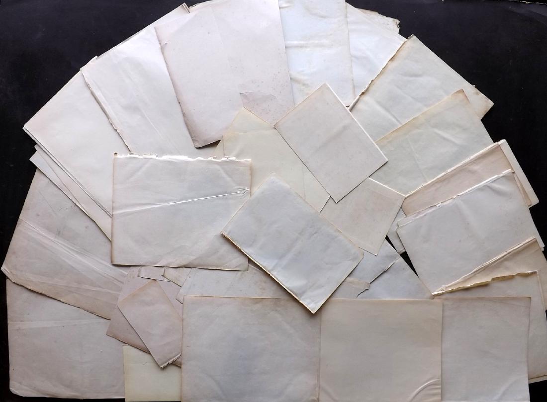 Old Paper, Bookbinding 19th Cent Lot of 40 Sheets (1 of 4)