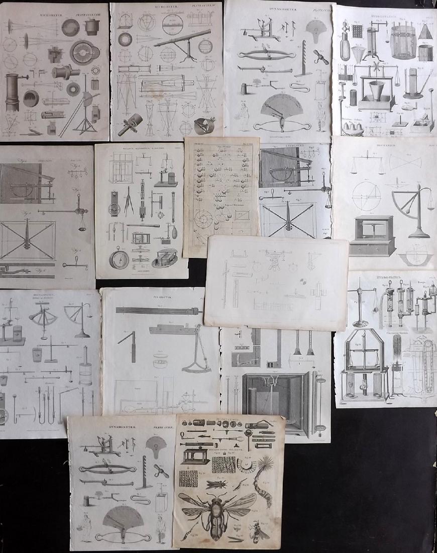 Science & Tech 18th-19th Century Lot of 16 Prints (1 of 3)