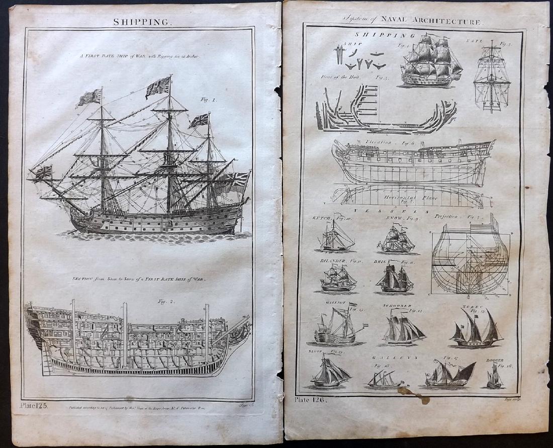 Howard, George 1796 Pair of Large Ship Prints, Naval (1 of 1)