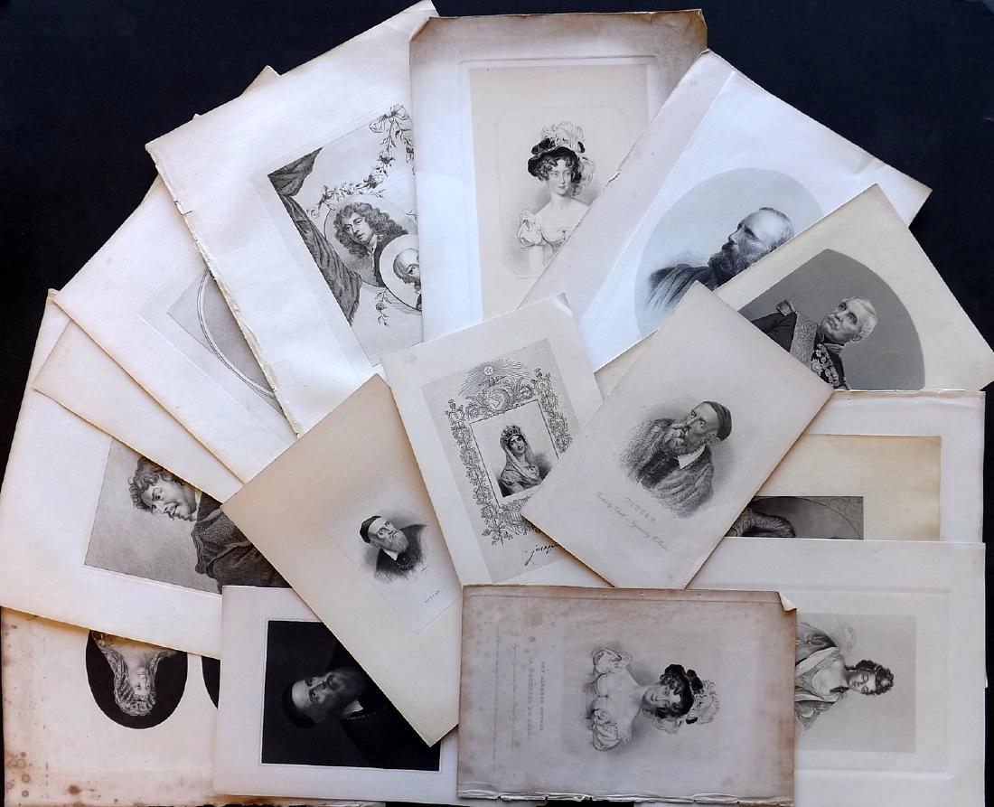 Portraits 18th-19th Century Lot of 20 Prints (1 of 3)