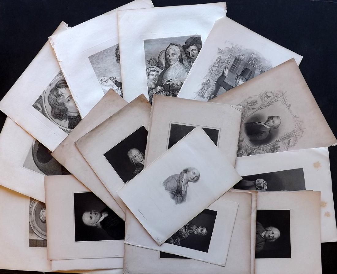 Portraits 18th-19th Century Lot of 23 Prints. European (1 of 3)