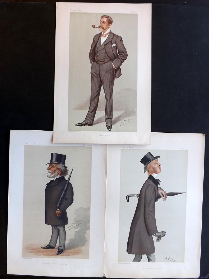 Vanity Fair Prints 1882-97 Group of 3 Literary: Chromolithographs Published 1869-1914, London for "Vanity Fair" Paper Size: 15 x 11 inch (38 x 28cm) Good Condition