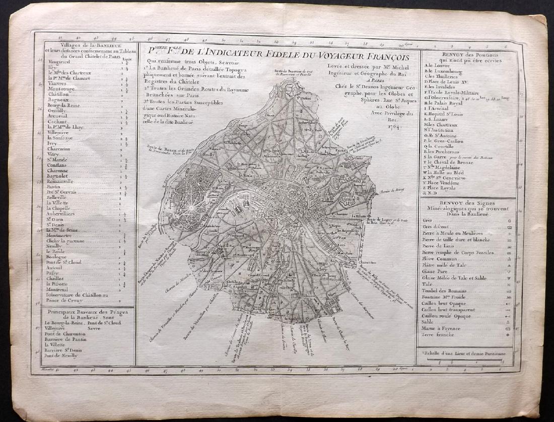 Desnos, Louis Charles 1765 Map of Paris, France (1 of 2)