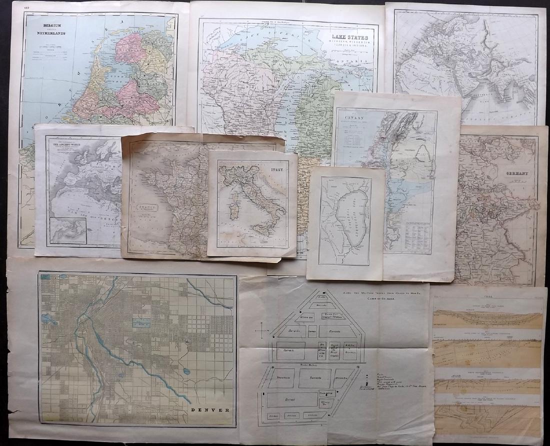 Maps 19th Cent. Mixed Lot of 11 (1 of 3)