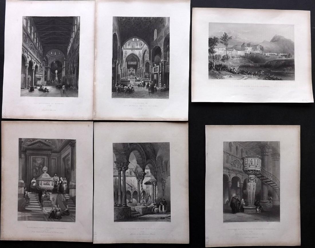 Italy 1840 Lot of 6 Views of Sicily by Wright (1 of 2)