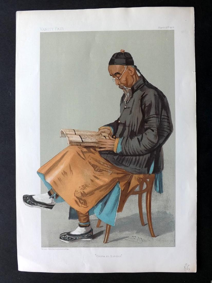 Vanity Fair Print 1903 Chang Ta-Jen, Oriental. China: Chromolithograph Published 1869-1914, London for "Vanity Fair" Paper Size: 15 x 11 inch (38 x 28cm) Good Condition