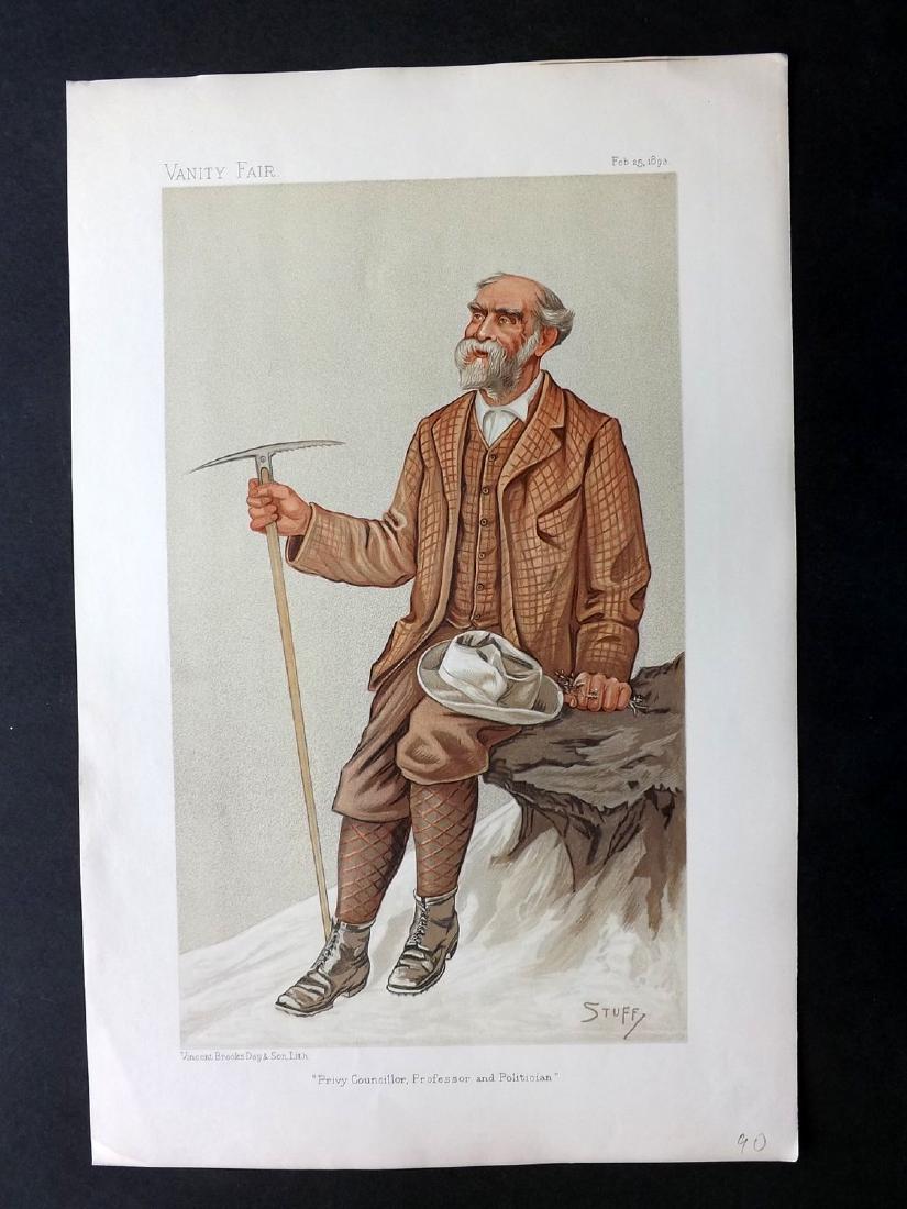 Vanity Fair Print 1893 James Bryce, Climber/Politician: Chromolithograph Published 1869-1914, London for "Vanity Fair" Paper Size: 15 x 11 inch (38 x 28cm) Good Condition