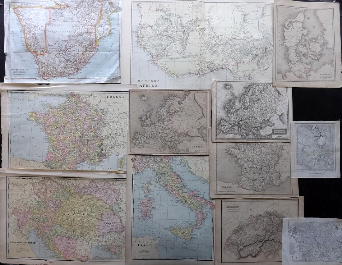 Maps 1819-1911 Mixed Lot of 12 Maps (1 of 3)