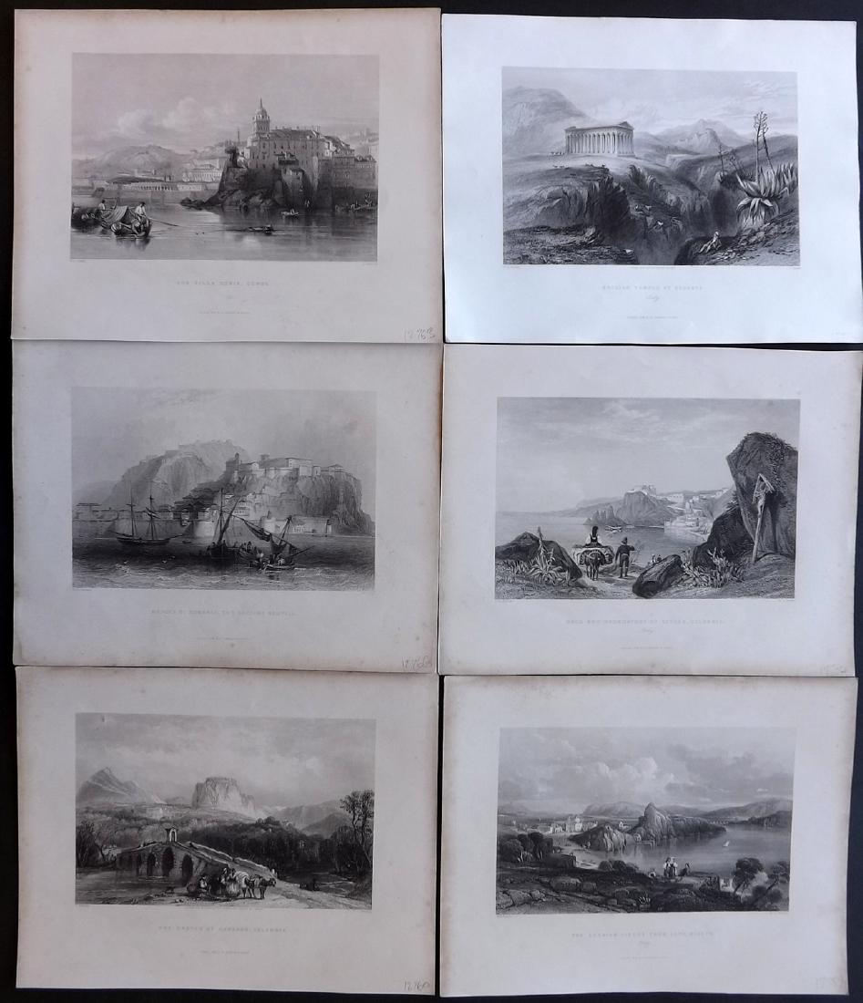 Italy 1840 Lot of 6 Views from Wright's Mediterranean (1 of 2)