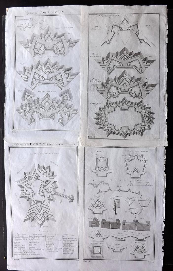 Howard, George 1796 Lot of 6 Fortification Plans (1 of 2)