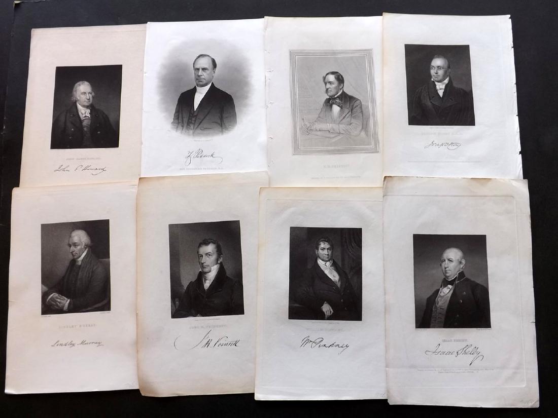 Portraits 19th Century Lot of 11 Prints. Americans (1 of 2)