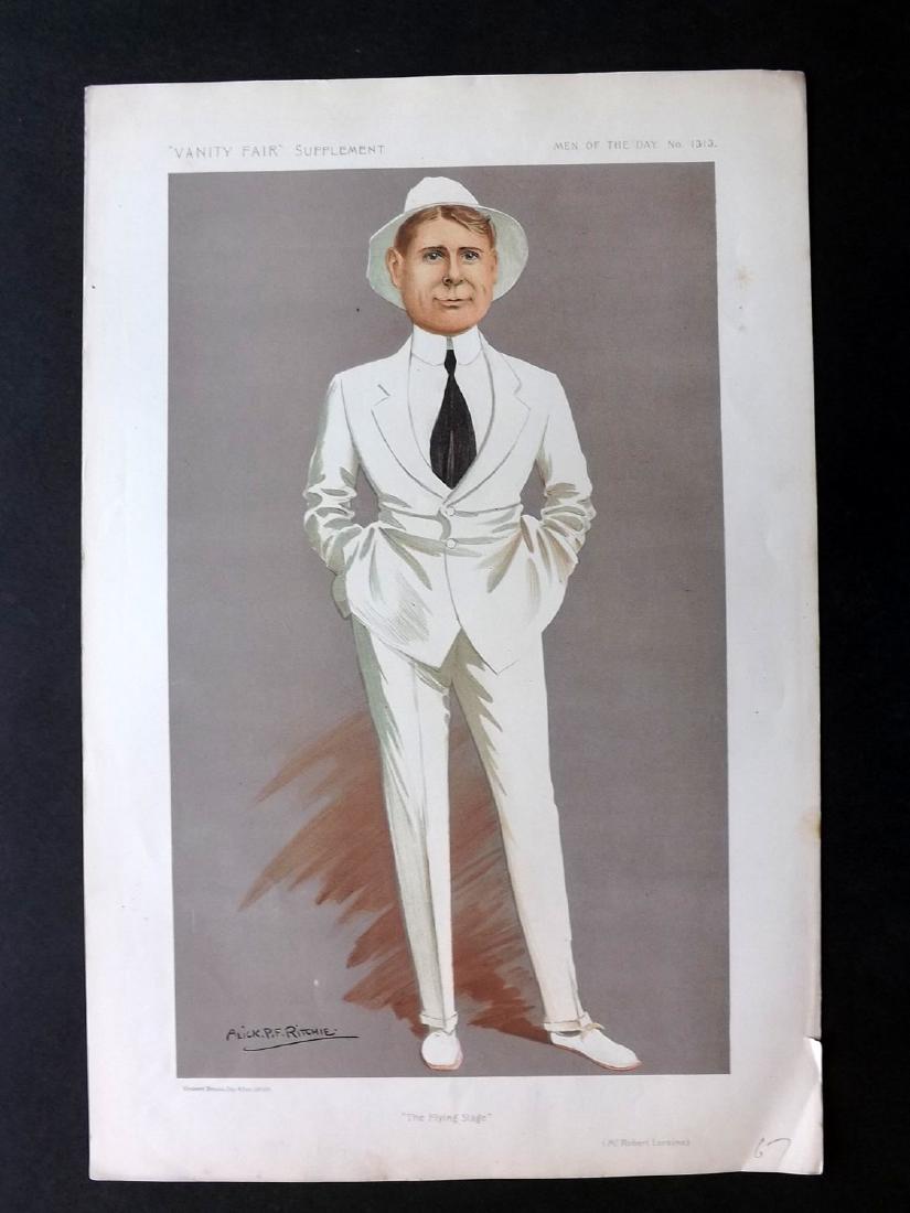 Vanity Fair Print 1912 Robert Loraine, Theate: Chromolithograph Published 1869-1914, London for "Vanity Fair" Paper Size: 15 x 11 inch (38 x 28cm) Good Condition