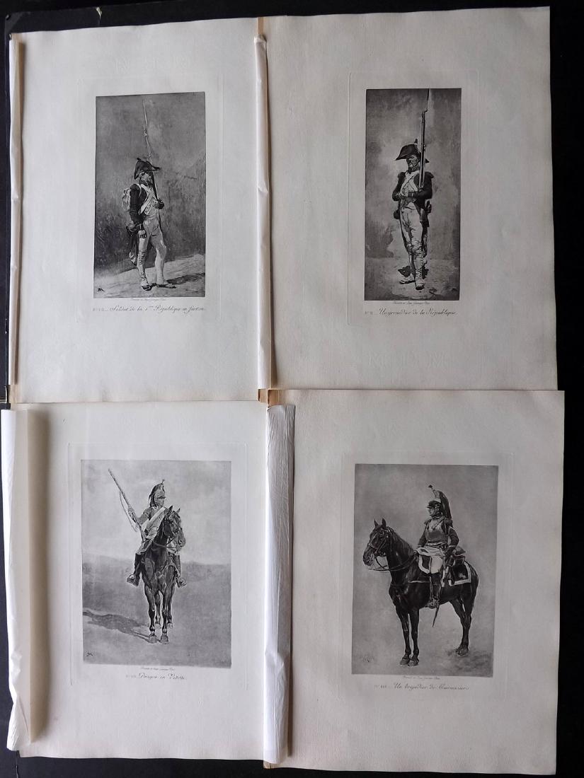 After Meissonier 1893 Lot of 11 French Military Prints (1 of 3)