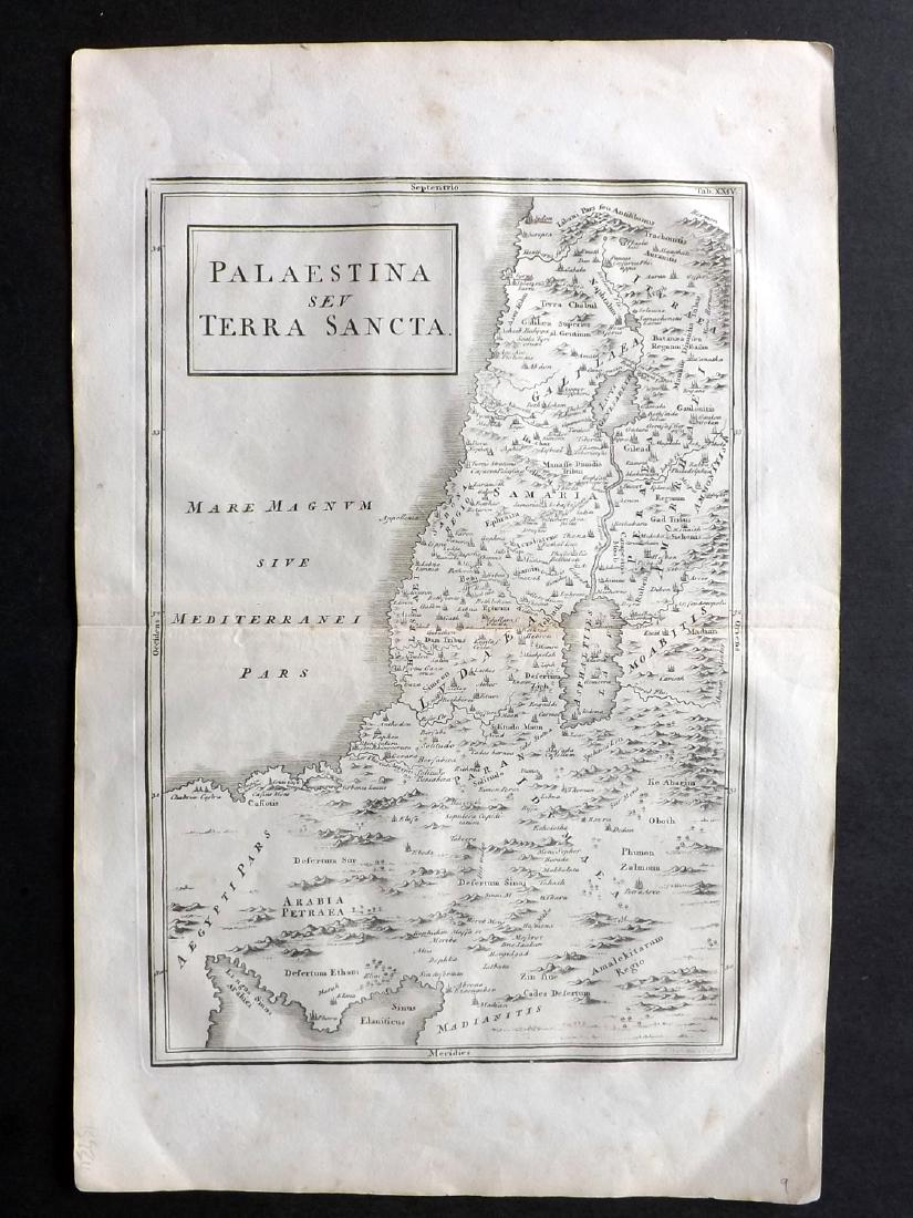 Toms & Cellarius 1789 Map. Palestine, Israel (1 of 2)