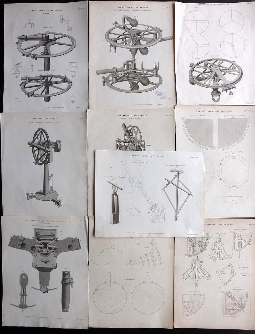Astronomy C1800 Lot of 10 Copper Plates by Rees: Copper Plates Published 1802-20 by Longman, Hurst, Rees & Orme for "The Cyclopædia: or, Universal dictionary of arts, sciences, and literature" By Abraham Rees. Paper Size: 10.5 x 8 inch (27 x 21cm) 
