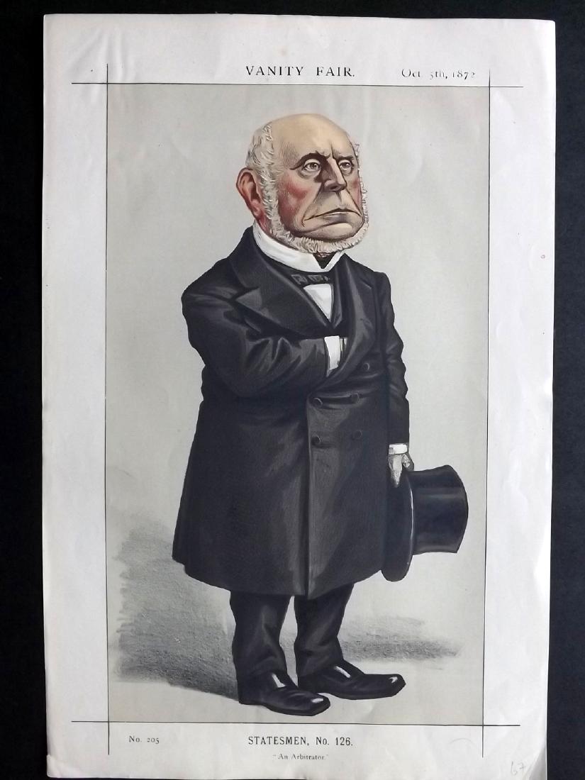 Vanity Fair Print 1872 Charles Adams, American: Chromolithograph Published 1869-1914, London for "Vanity Fair" Paper Size: 14 x 9.5 inch (36 x 29cm) Good Condition