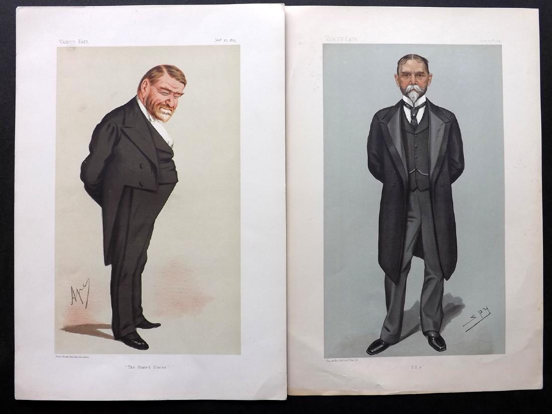 Vanity Fair Prints 1875-97 Pair of Americans: Chromolithographs Published 1869-1914, London for "Vanity Fair" Paper Size: 15 x 11 inch (38 x 28cm) Good Condition