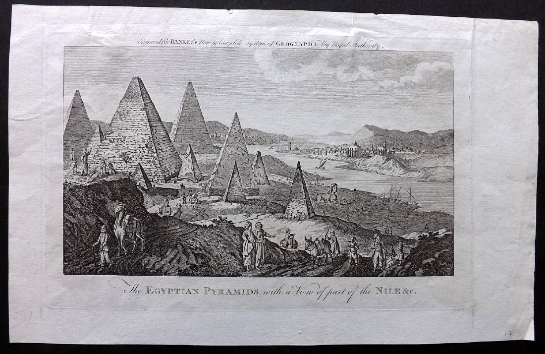 Egypt C1790 Antique Print. Pyramids, Sphinx, Nile (1 of 2)