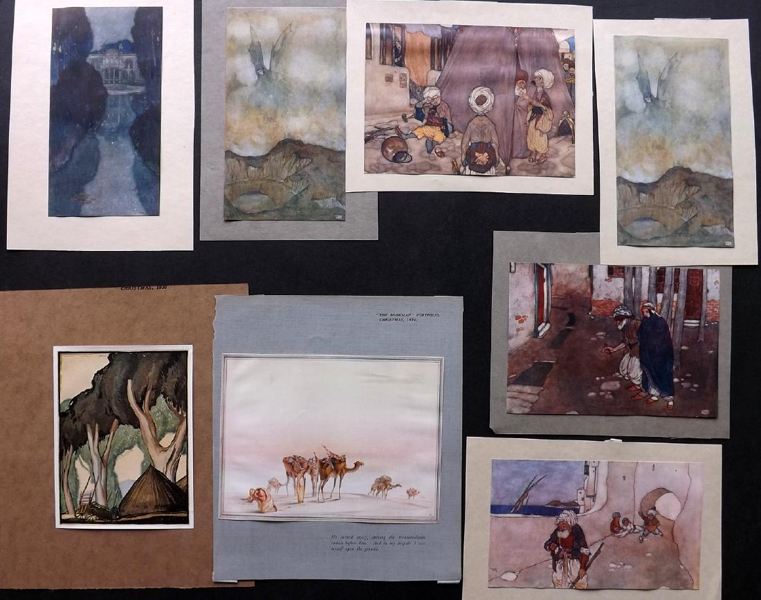 Dulac, Edmund C1907-30 Lot of 8 Prints: Lot of 8 Colour Tipped in Lithographs after Edmund Dulac. Examples from Arabian Nights and others. Paper Size: Up to 9.5 x 8.5 inch (24 x 22cm) Good Condition