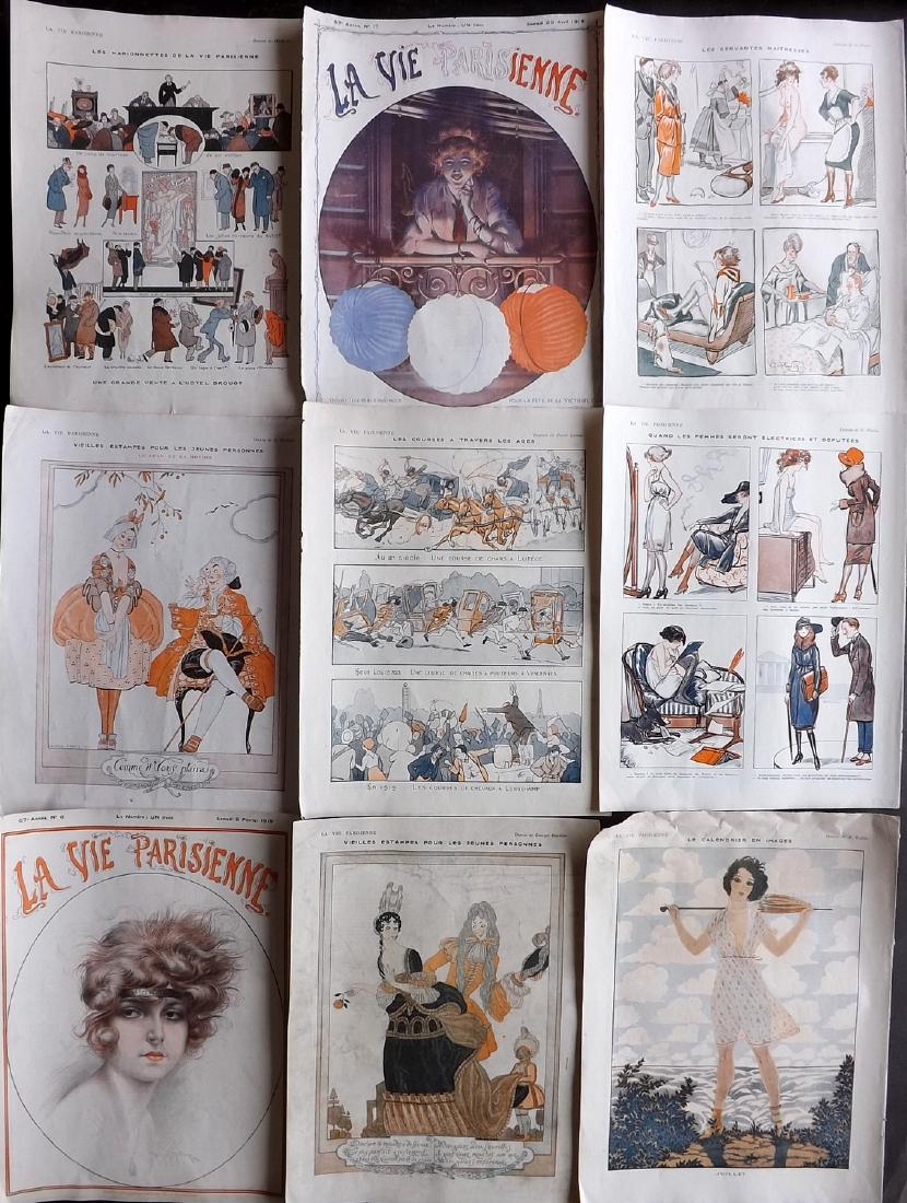 La Vie Parisienne 1920's Lot 9 Art Deco Prints. Barbier (1 of 2)