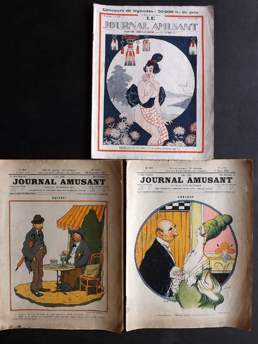 Le Journal Amusant 1912-22 - 3 Issues, 6 Color Prints (1 of 2)