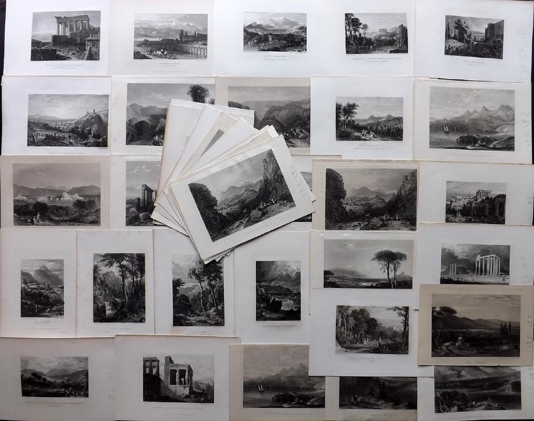 Greece 19th Century. Lot of 40 Steel Engravings (1 of 2)