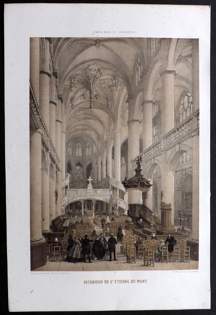 Paris dans Splendeur 1863 LG Print. St. Etienne du Mont (1 of 2)