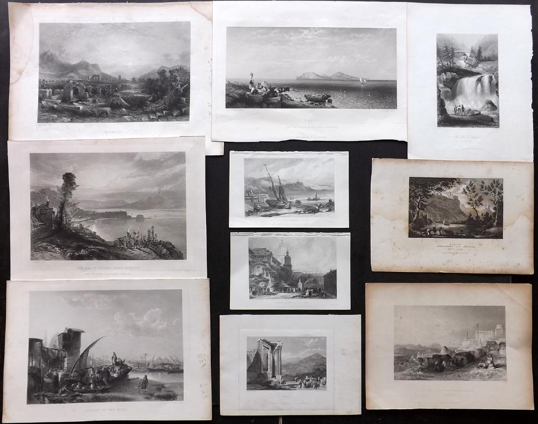 World Views 19th Cent. Lot of 10 Steel Engravings (1 of 2)