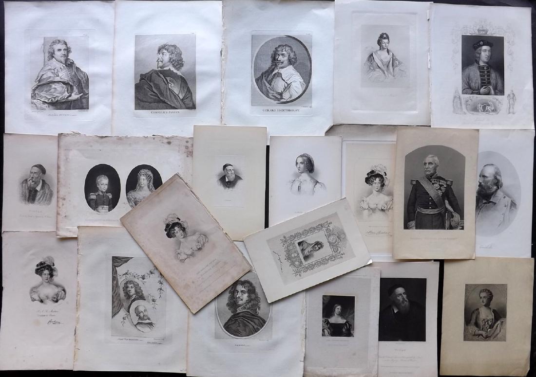 Portraits 18th-19th Century Lot of 20 Prints (1 of 2)