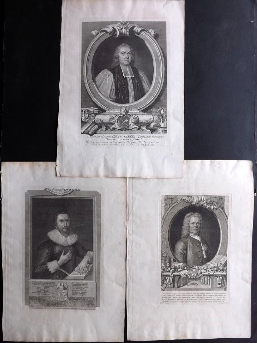 Vertue, George 1736-44 Group of 3 Large Portrait Prints (1 of 2)