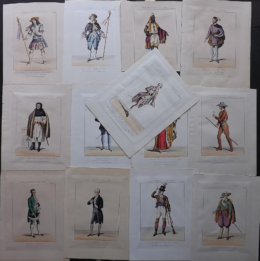 Lacy, T. H. 1868 Lot of 13 Hand Col Costume Prints (1 of 2)