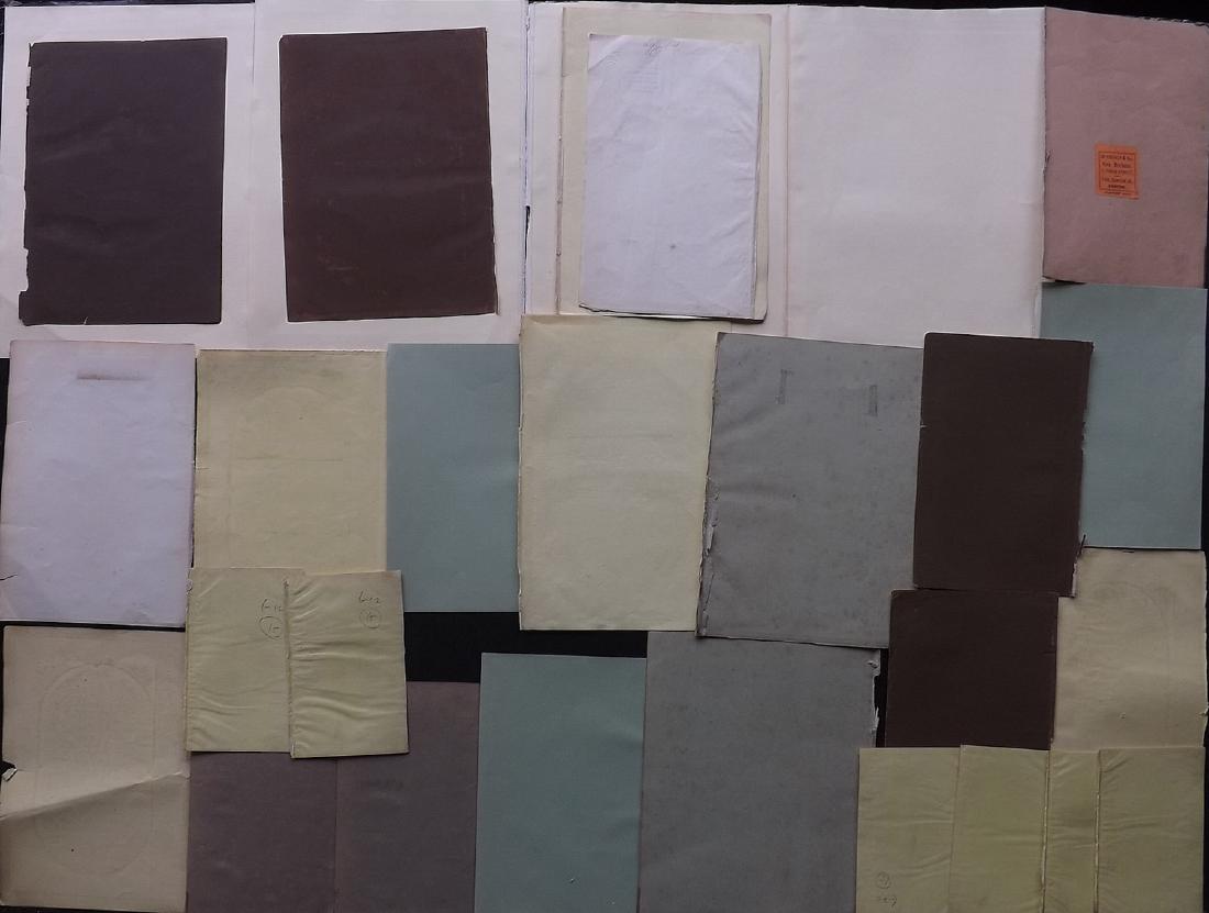 Old Paper, Bookbinding 19th Cent Lot of 28 Color Sheets (1 of 2)
